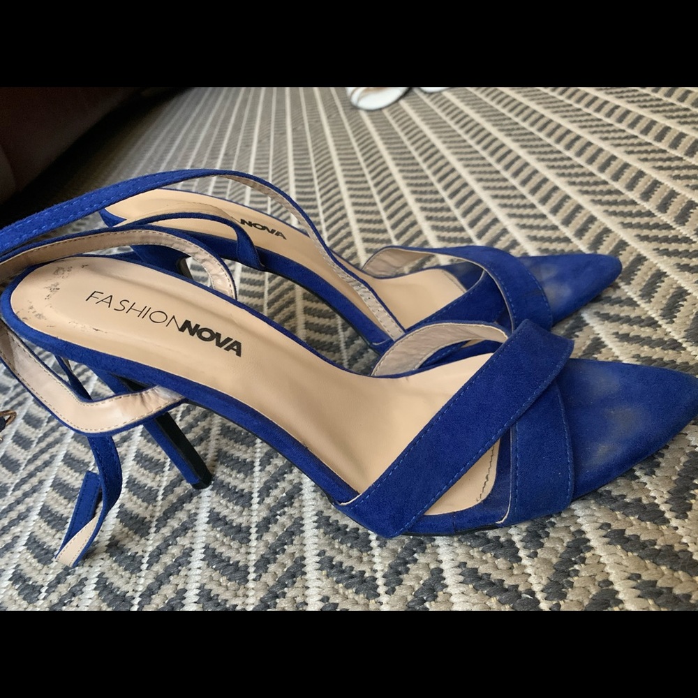 Blue Open-Toed Heels